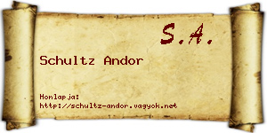 Schultz Andor névjegykártya